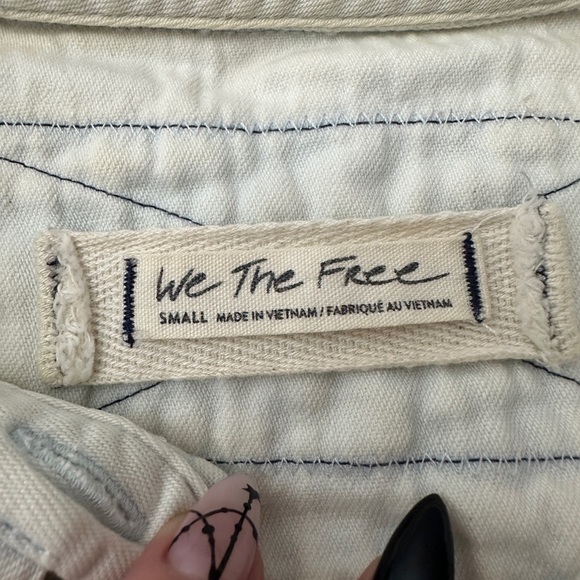 Free people light blue denim cropped jacket - Picture 4 of 7